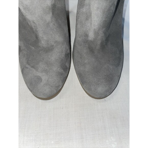 Vince Camuto Zip Back Bootie Women’s Size 4.5 M Gray Leather Block Heel Platform - Picture 7 of 12